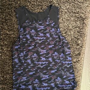 Lululemon Athletica Black and Purple Camo Tank Top